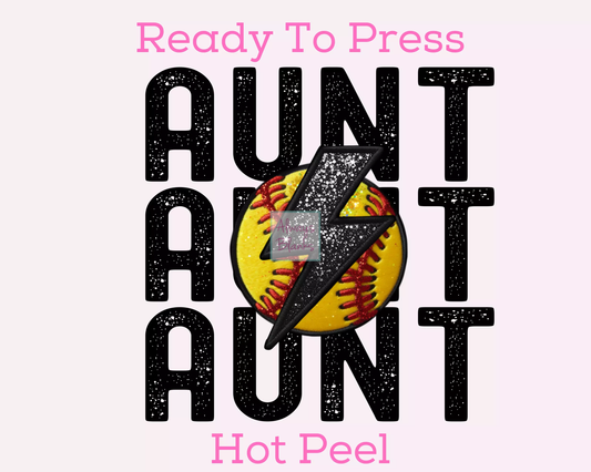 Softball Aunt DTF TRANSFER or UV DTF STICKER DECAL