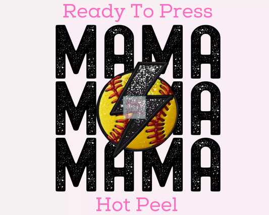Softball Mama DTF TRANSFER or UV DTF STICKER DECAL
