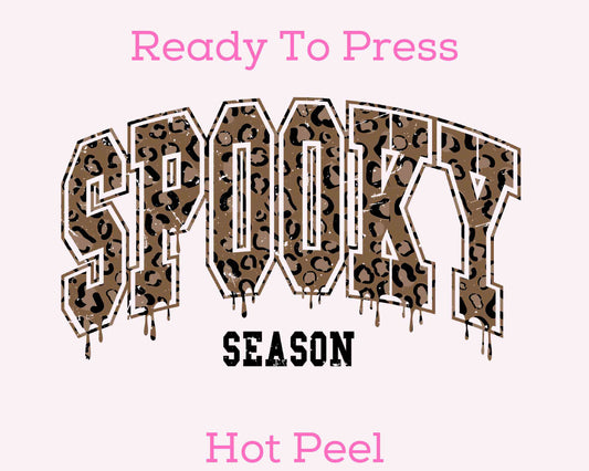 Spooky Leopard Varsity DTF TRANSFER