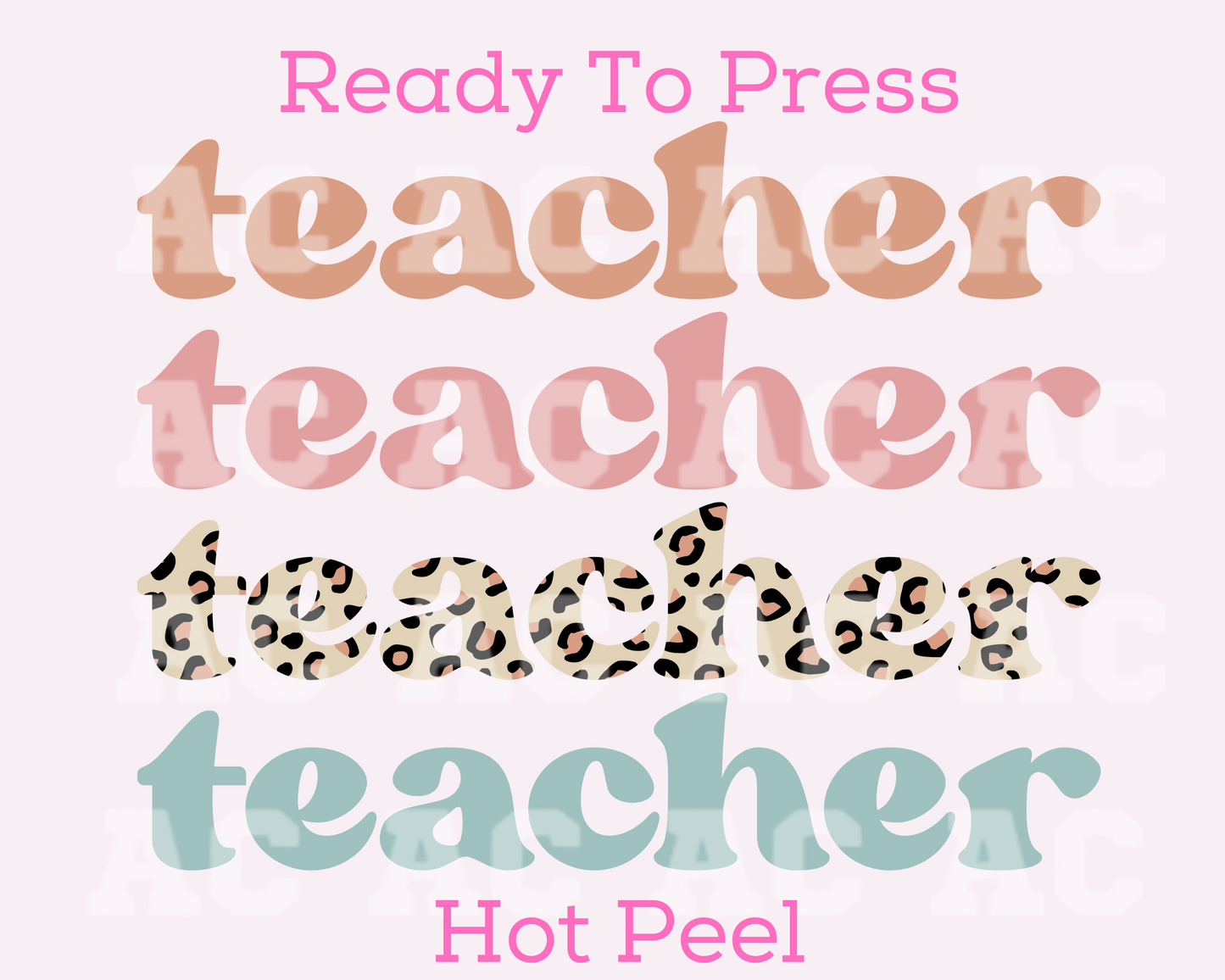 Stacked Teacher (Leopard) DTF TRANSFER