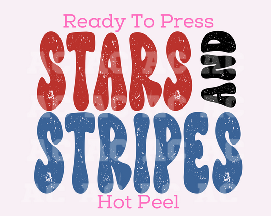 Stars And Stripes DTF TRANSFER or UV DTF STICKER