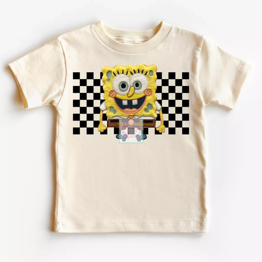 Spongebob Faux Embroidery Kids DTF TRANSFER