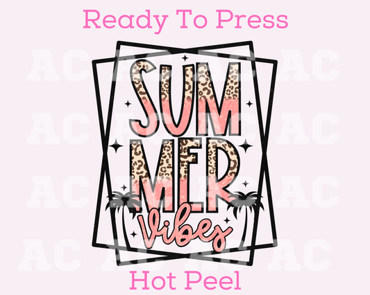 Summer Vibes DTF TRANSFER or UV DTF STICKER