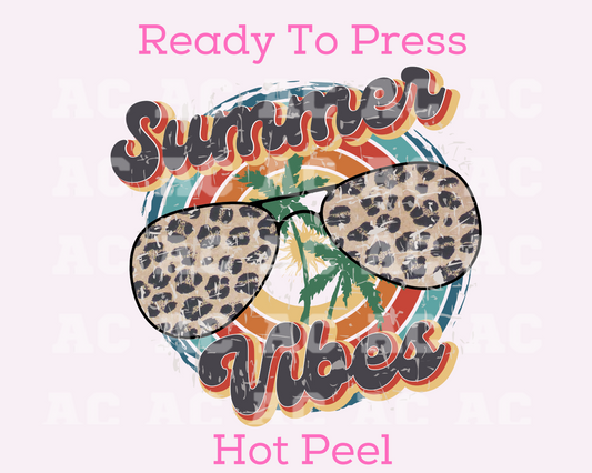 Summer Vibes Leopard DTF TRANSFER or UV DTF STICKER