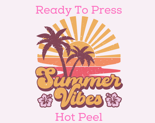 Summer Vibes DTF TRANSFER or UV DTF STICKER