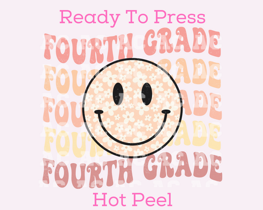 Fourth Grade Smiley 4th grade DTF TRANSFER or UV DTF STICKER