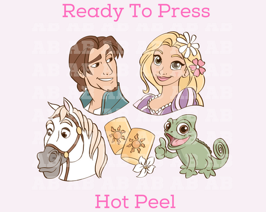 Tangled Friends Collage Rapunzel Disney Princess DTF TRANSFER