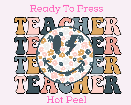 Spring Teacher DTF TRANSFER or UV DTF STICKER DECAL