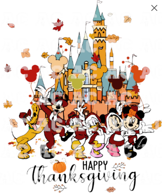Disney Thanksgiving Castle DTF TRANSFER