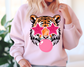 Tigers Blowing Bubble Sports Mascot DTF TRANSFER or UV DTF STICKER