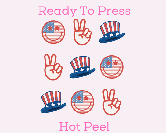 America Icons Collage Patriotic DTF TRANSFER or UV DTF STICKER