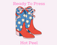 Rustic Coquette Boots Patriotic DTF TRANSFER