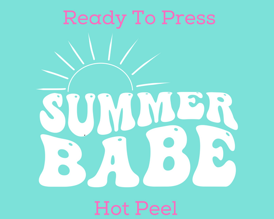 Summer Babe (White) Summer DTF TRANSFER or UV DTF STICKER