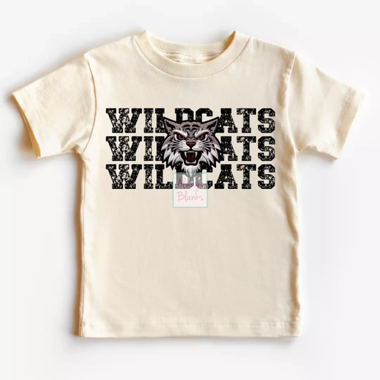 Faux Embroidery Distressed Wildcats Sports Mascot DTF TRANSFER