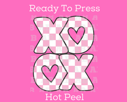 Checkered Bubble XOXO Valentine's Day DTF TRANSFER