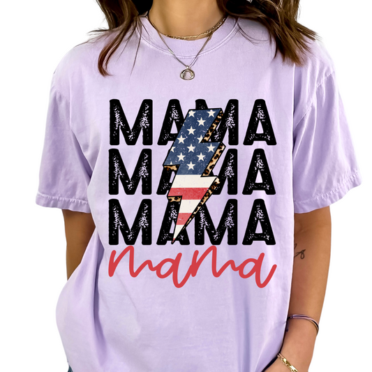 American Mama (Distressed) America Mom Patriotic DTF TRANSFER or UV DTF STICKER