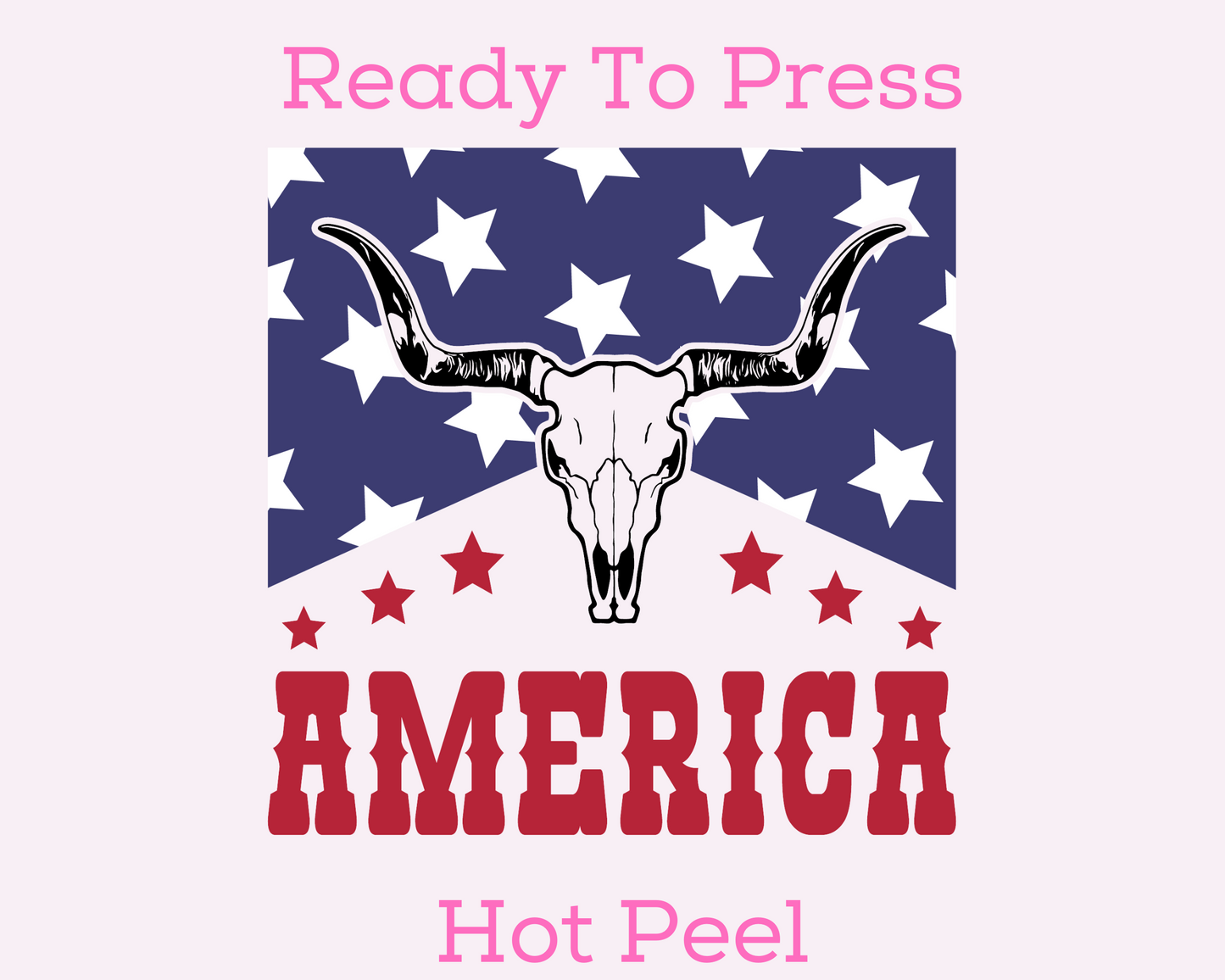 America Bull Western Patriotic DTF TRANSFER