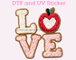 Faux Yarn Teacher Valentines Day Love DTF TRANSFER