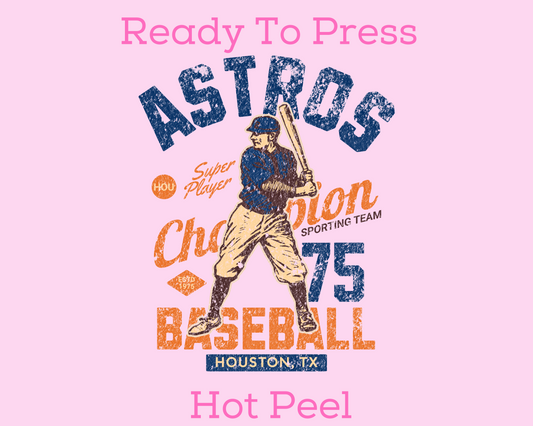 Distressed Astros Baseball DTF TRANSFER