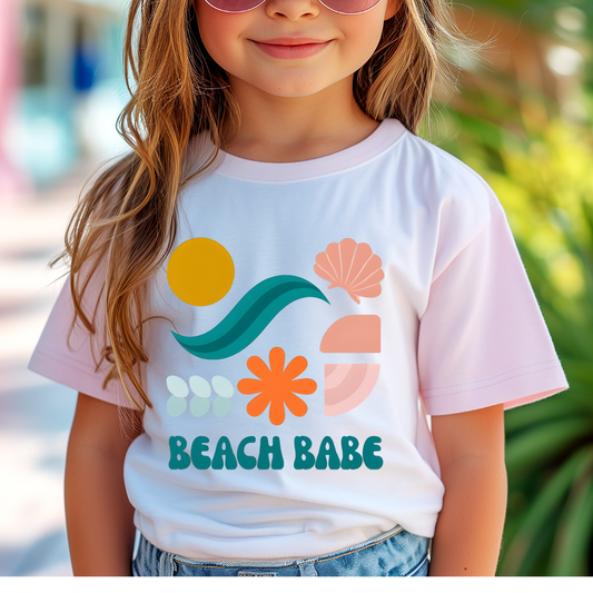 Beach Babe Retro Collage Summer DTF TRANSFER or UV DTF STICKER