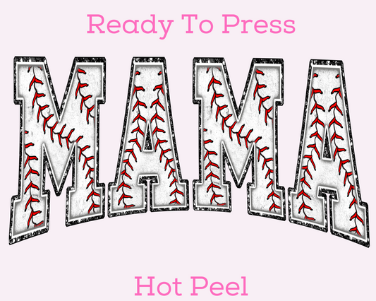 Varsity Letter Baseball Mama DTF TRANSFER or UV DTF STICKER