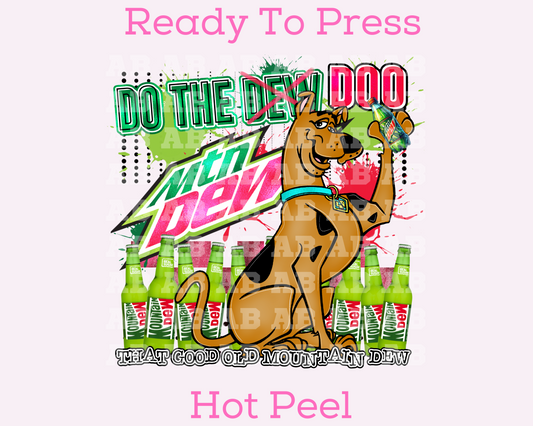 Scooby Doo, Good Old Mountain Dew Food DTF TRANSFER or UV DTF STICKER DECAL