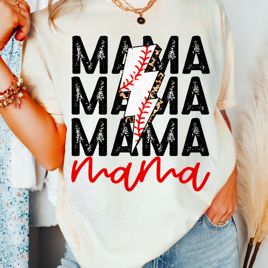 Baseball Mama (Distressed) Mom Baseball DTF TRANSFER