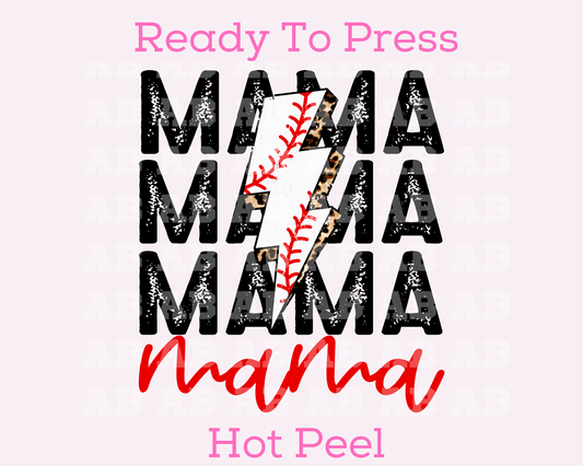 Baseball Mama (Distressed) Mom Baseball DTF TRANSFER