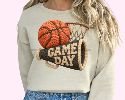 Faux Yarn Basketball Game Day Sports DTF TRANSFER