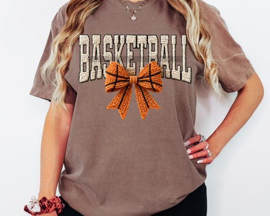 Faux Yarn Basketball Bow DTF TRANSFER