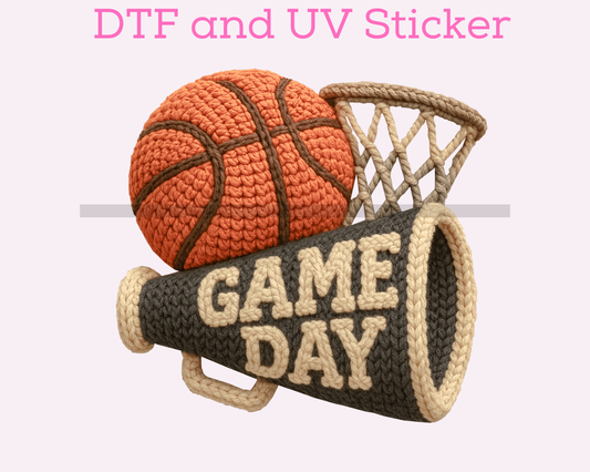 Faux Yarn Basketball Game Day Sports DTF TRANSFER