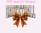 Faux Yarn Basketball Bow DTF TRANSFER
