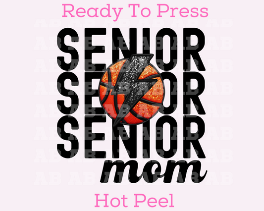 Senior Basketball Mom (Faux Embroidery) Basketball DTF TRANSFER