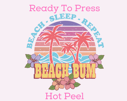 Beach Bum Summer DTF TRANSFER or UV DTF STICKER