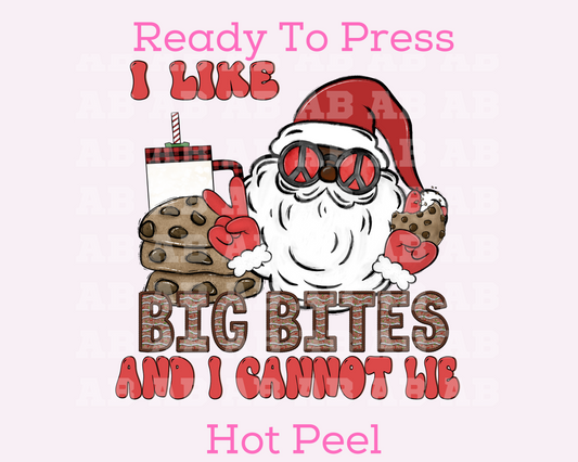 I Like Big Bites And I Cannot Lie Black Santa Christmas DTF TRANSFER