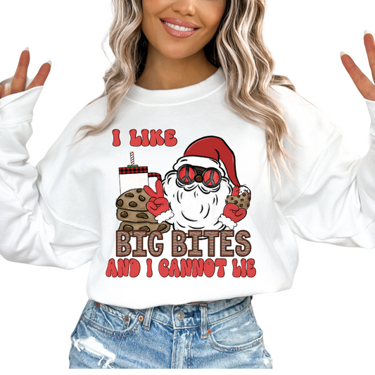 I Like Big Bites And I Cannot Lie Black Santa Christmas DTF TRANSFER