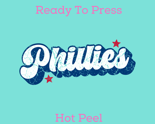 Distressed Blue Phillies Baseball DTF TRANSFER