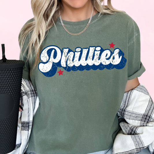 Distressed Blue Phillies Baseball DTF TRANSFER