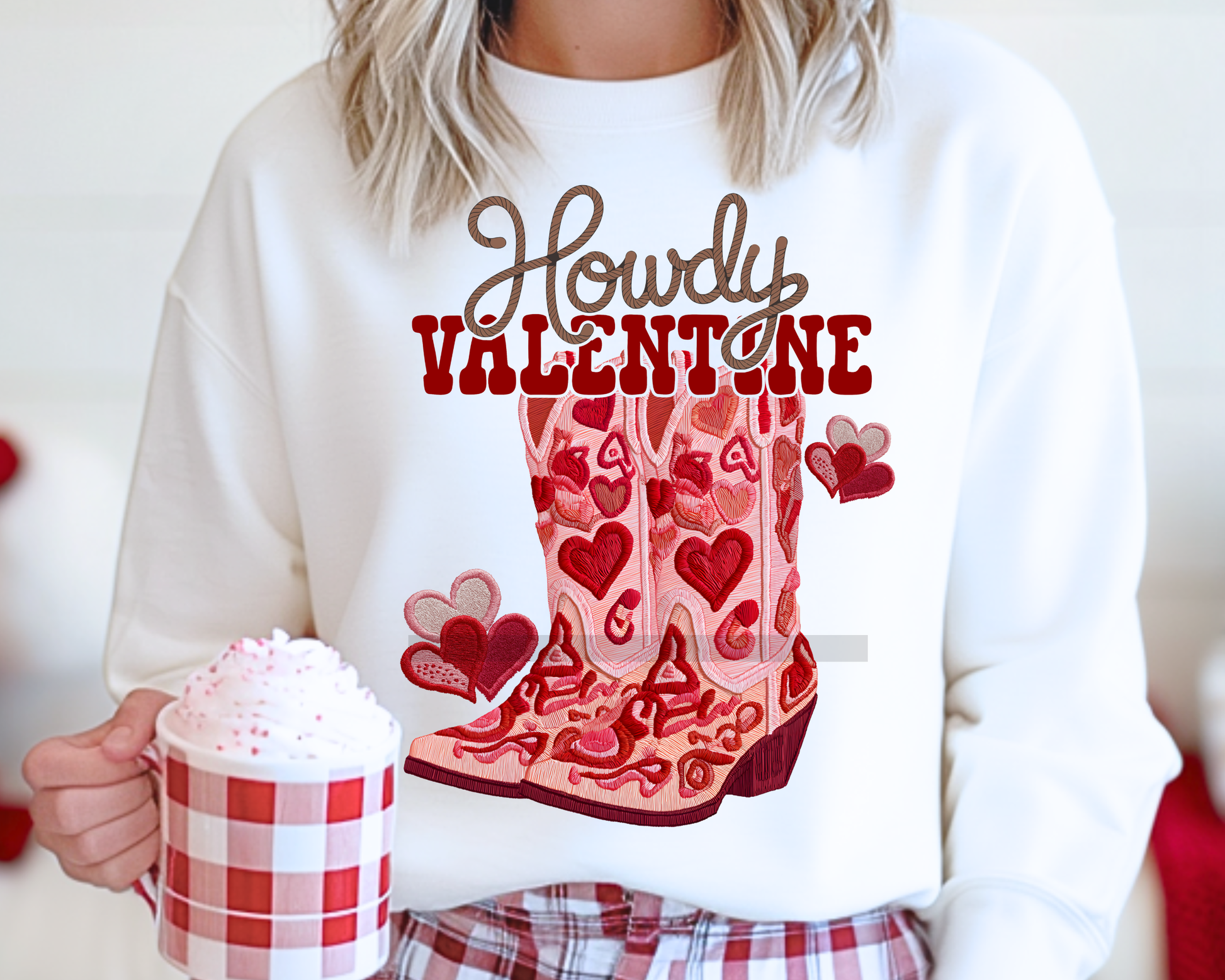 Howdy Valentines Boots DTF TRANSFER or UV DTF STICKER