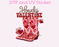 Howdy Valentines Boots DTF TRANSFER or UV DTF STICKER
