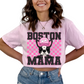 Boston Mama (Pink) Faux Sequins Faux Embroidery Mom DTF TRANSFER