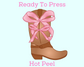 Cowgirl Boot Coquette Bow Western DTF TRANSFER