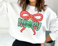 Christmas Merry Bow Tree Christmas DTF TRANSFER or UV DTF STICKER
