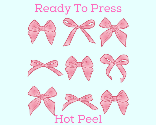 Coquette Bow Pink Collage Trendy DTF TRANSFER or UV DTF STICKER DECAL