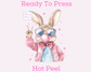 Boy Bunny Peace And Bubblegum Easter DTF TRANSFER