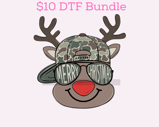 Camo Boy Reindeer Christmas DTF TRANSFER