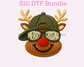 Faux Yarn Boy Reindeer with Sun Glasses Christmas DTF TRANSFER