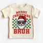 Santa Merry Christmas Bruh Varsity (Checkered) Christmas DTF TRANSFER