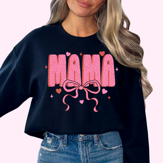 Bubble Mama Leopard Coquette Bow Valentine's Day DTF TRANSFER