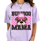 Bulldog Mama (Pink) Faux Sequins Faux Embroidery Mom DTF TRANSFER